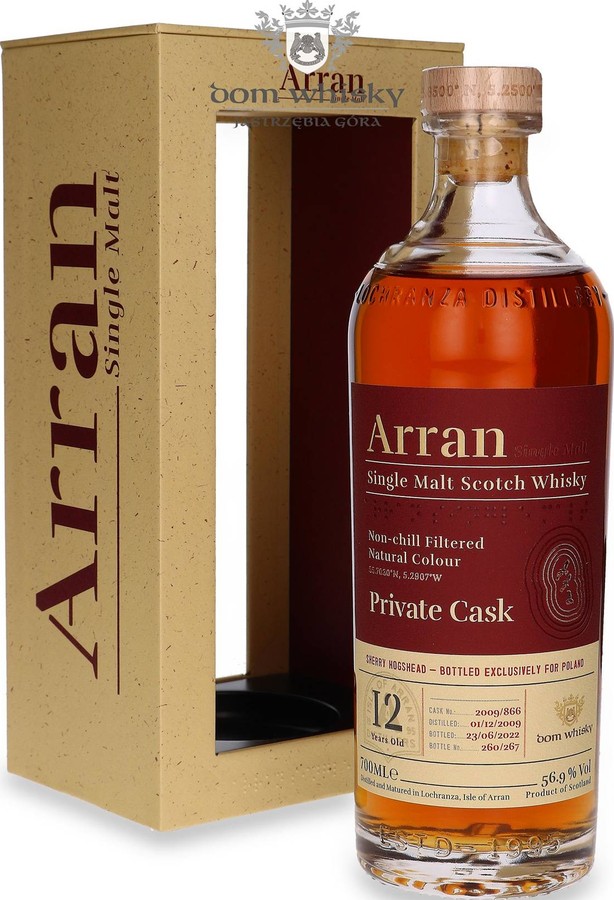 Arran 2009 Private Cask Sherry Hogshead Dom Whisky Collection 56.9% 700ml