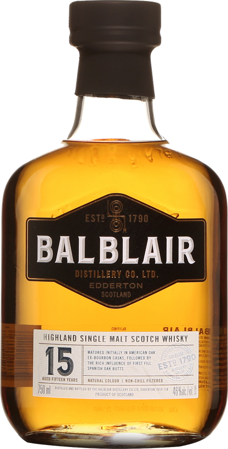 Balblair 15yo Ex-Bourbon + 1st Fill Spanish Butt finish 46% 750ml