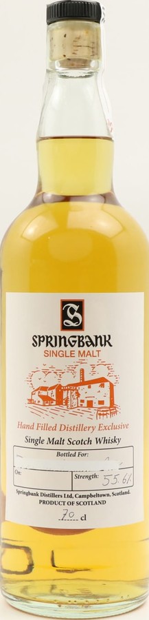 Springbank Hand Filled Distillery Exclusive 55.6% 700ml