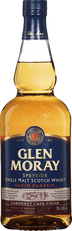 Glen Moray Elgin Classic Cabernet Cask Finish Ex-bourbon and red wine 40% 700ml