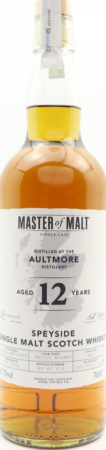 Aultmore 2009 MoM Refill Sherry 62.7% 700ml