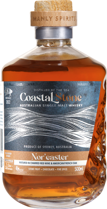 Manly Spirits Coastal Stone Nor'easter Charred Red Wine & American French Oak 46% 500ml