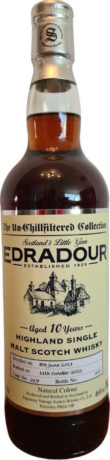 Edradour 2011 SV The Un-Chillfiltered Collection Cask# 217 46% 700ml