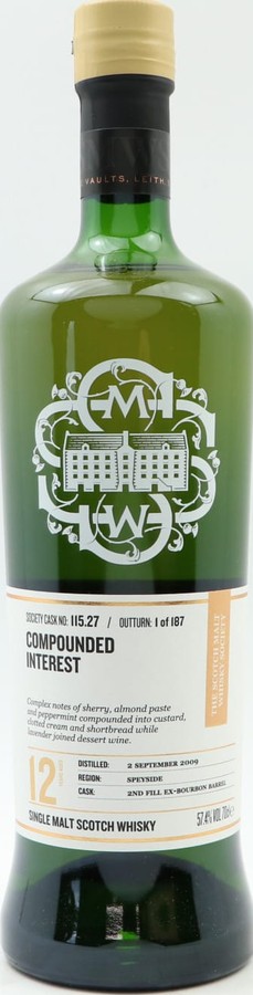 anCnoc 2009 SMWS 115.27 Compounded interest 2nd Fill Ex-Bourbon Barrel 57.4% 700ml