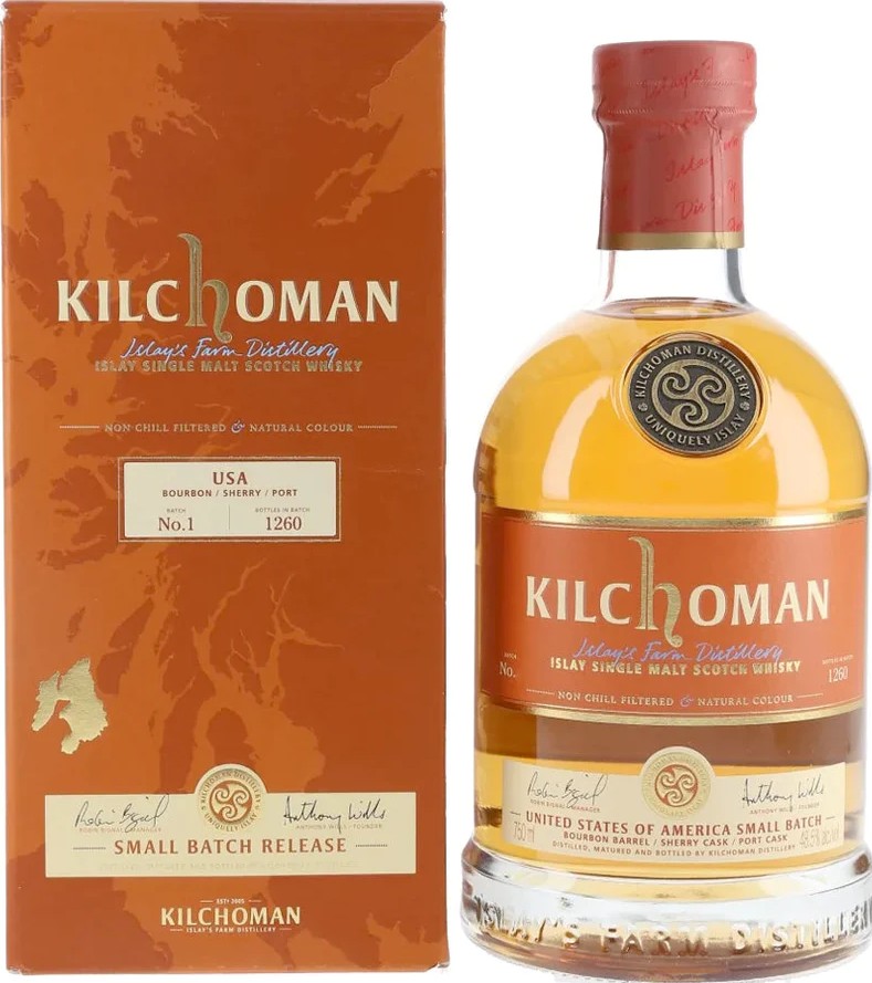 Kilchoman United States Small Batch Release No. 7 Bourbon STR 5% Oloroso Sherry 70% 750ml