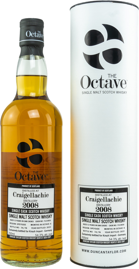 Craigellachie 2008 DT The Octave 13yo in oak casks 9 months in Octave Kirsch Import Germany 54.3% 700ml