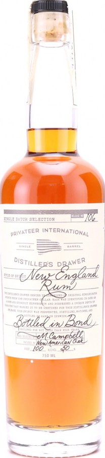 Privateer Distiller's Drawer #106 bottled in Bond 4yo 50% 750ml