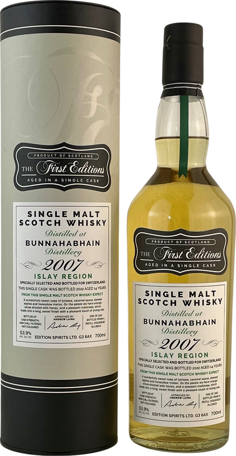 Bunnahabhain 2007 ED The 1st Editions Refill Hogshead Switzerland 53.9% 700ml