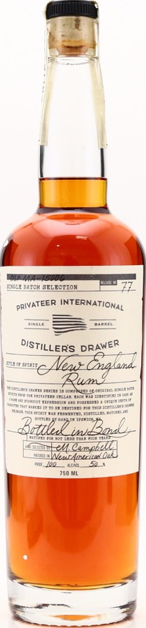 Privateer Distiller's Drawer #77 bottled in Bond 4yo 50% 750ml