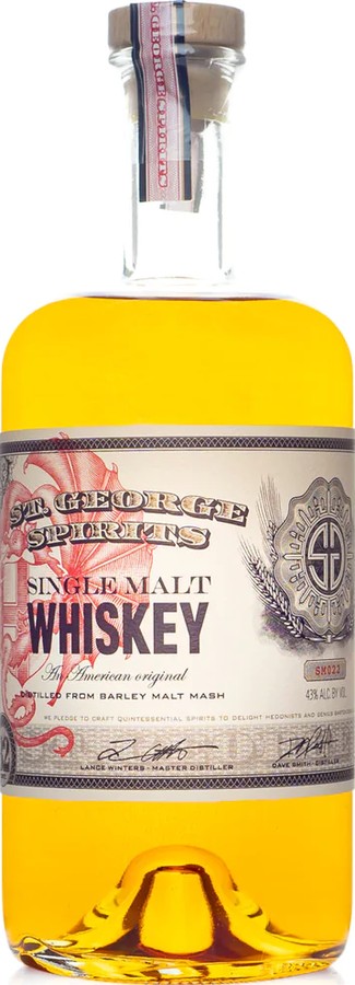 St. George Spirits Lot 22 Single Malt Whisky see note for casks used in this bottling 43% 750ml