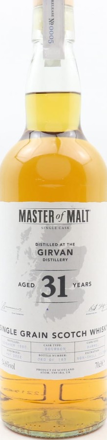 Girvan 1990 MoM Ex Bourbon 54.6% 700ml