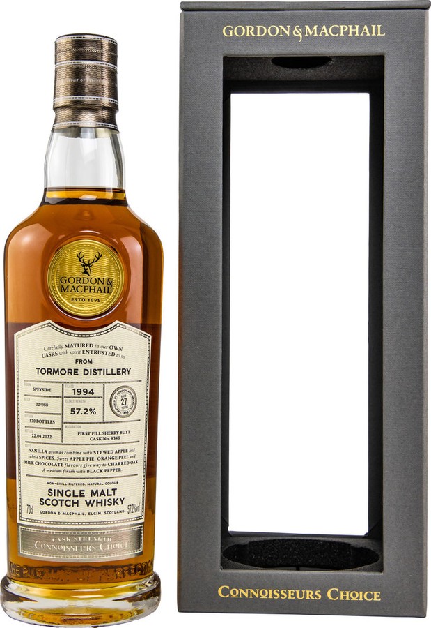 Tormore 1994 GM Connoisseurs Choice Cask Strength 1st Fill Sherry Butt 57.2% 700ml