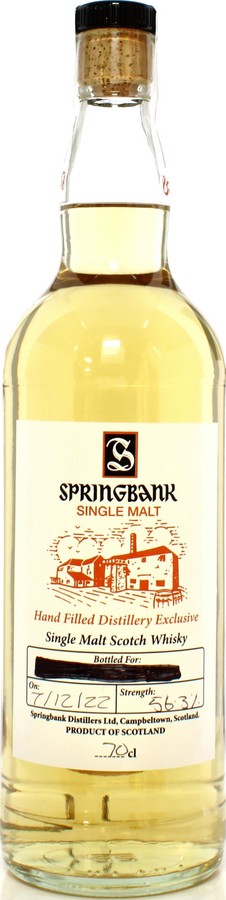 Springbank Handfilled Distillery Exclusive 56.3% 700ml