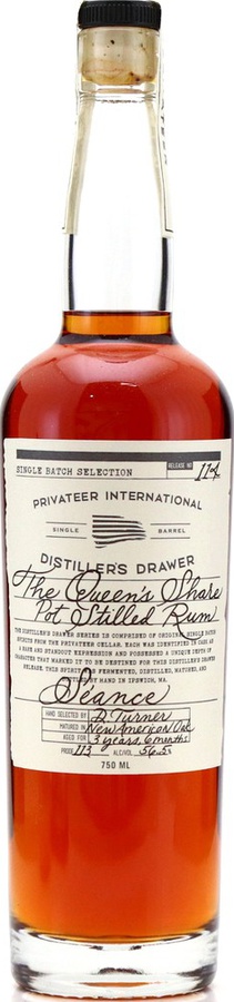 Privateer Distiller's Drawer #114 Queen's Share Pot Stilled 'seance' 3yo 56.5% 750ml