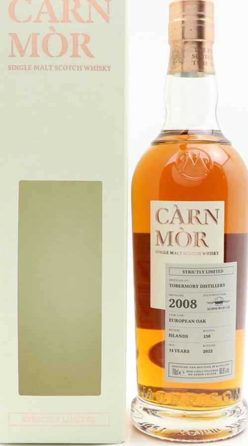 Tobermory 2008 MSWD Carn Mor Strictly Limited Edition European Oak World of Whisky by Waldhaus 60.8% 700ml