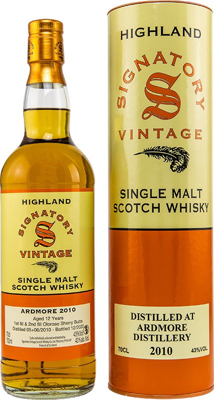 Ardmore 2010 SV Vintage Collection 1st fill Oloroso Sherry Butt 43% 700ml