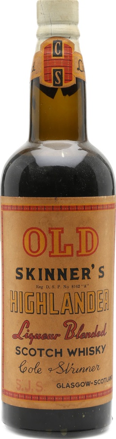Old Skinner's Highlander Liqueur Blended Scotch Whisky Imported by Manuel Benet Mexico 40% 750ml
