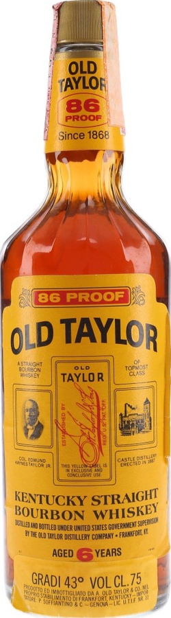 Old Taylor 6yo Kentucky Straight Bourbon Whisky 43% 750ml