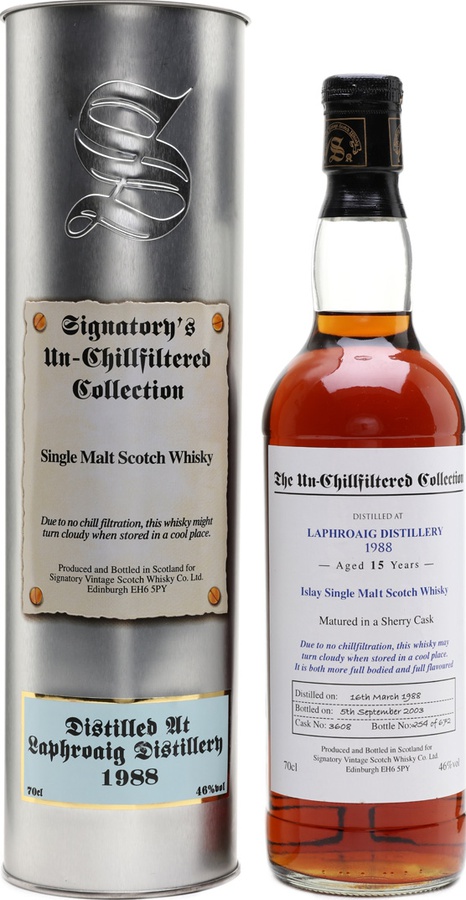 Laphroaig 1988 SV The Un-Chillfiltered Collection Sherry Cask 3608 46% 700ml