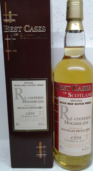 Macallan 1998 JB Best Casks of Scotland Re-Coopered Hogsheads 43% 700ml