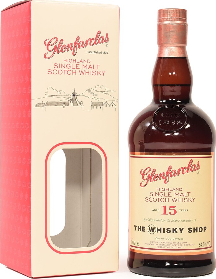 Glenfarclas 15yo Sherry The Whisky Shop 30th Anniversary 54.5% 700ml