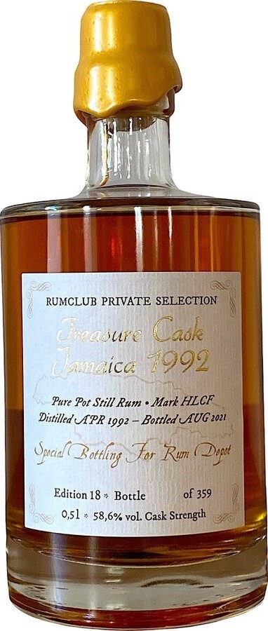 Rumclub Private Selection 1992 Treasure Cask HLCF Edition No.18 Rum Depot 29yo 58.6% 500ml