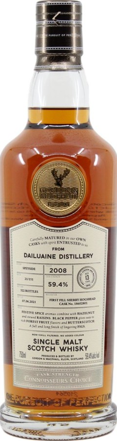 Dailuaine 2008 GM Connoisseurs Choice 1st Fill Sherry Hogshead 59.4% 700ml