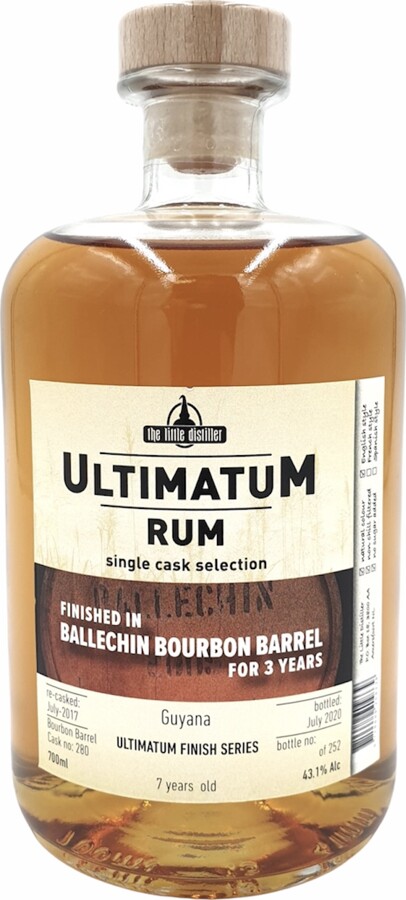 Ultimatum Guyana Ultimatum Finish Series Ballechin Bourbon Barrel Finish 7yo 43.1% 700ml