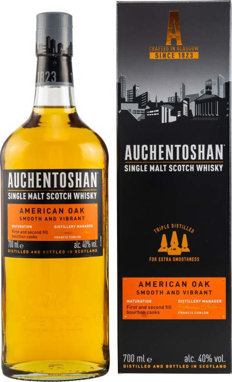 Auchentoshan American Oak Smooth and Vibrant 1st & 2nd Fill Bourbon Casks 40% 700ml