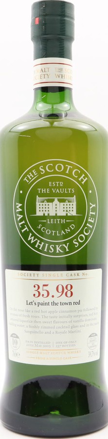 Glen Moray 2003 SMWS 35.98 Lets paint the town red 1st Fill Ex-Bourbon Barrel 35.98 59.7% 700ml