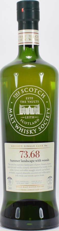 Aultmore 1998 SMWS 73.68 Summer landscape with woods Refill Ex-Bourbon Hogshead 73.68 55.6% 700ml