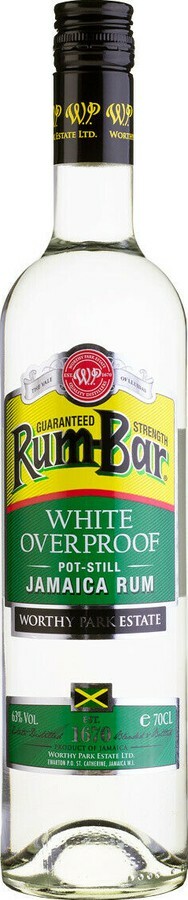 Rum Bar White Overproof Pot Still Worthy Park Jamaica 63% 700ml