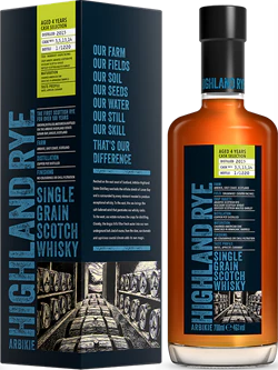 Arbikie 2015 Highland Rye Charred American Oak + ex-Armagnac Barrels 46% 750ml