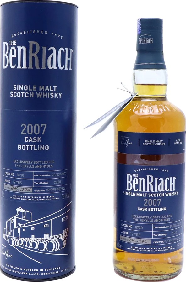 BenRiach 2007 Cask Bottling Moscatel Hogshead 8730 The Jekylls and Hydes 58.1% 700ml