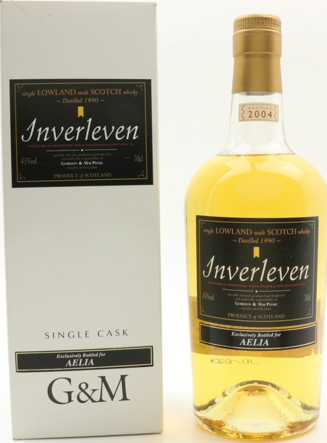 Inverleven 1990 GM Single Cask Exclusively Bottle for Aelia 45% 700ml