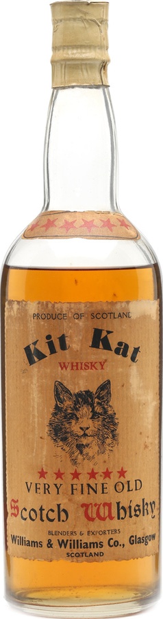 Kit Kat Whisky Very Fine Old Scotch Whisky Blenders & Exporters William & Williams Co. Glasgow 43% 750ml