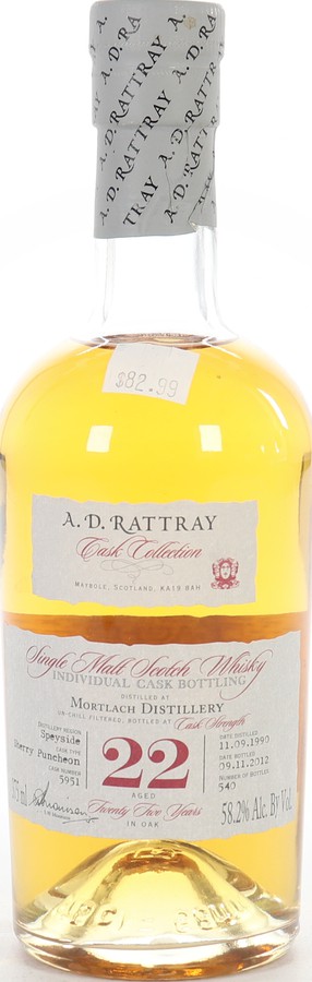 Mortlach 1990 DR Individual Cask Bottling Sherry Puncheon 5951 58.2% 375ml