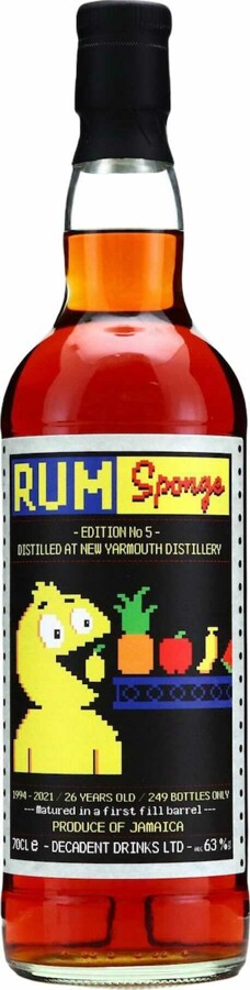 Decadent Drinks 1994 New Yarmouth Rum Sponge Edition No.5 26yo 63% 700ml