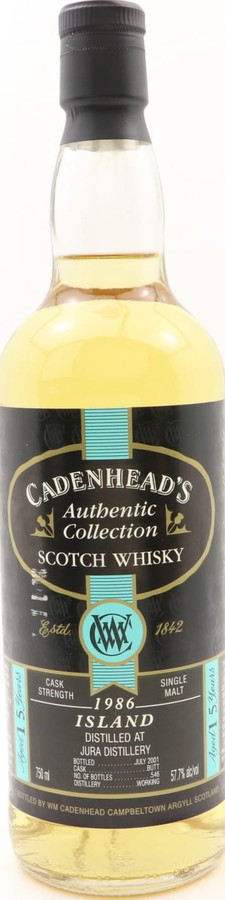 Isle of Jura 1986 CA Authentic Collection Butt 57.7% 750ml