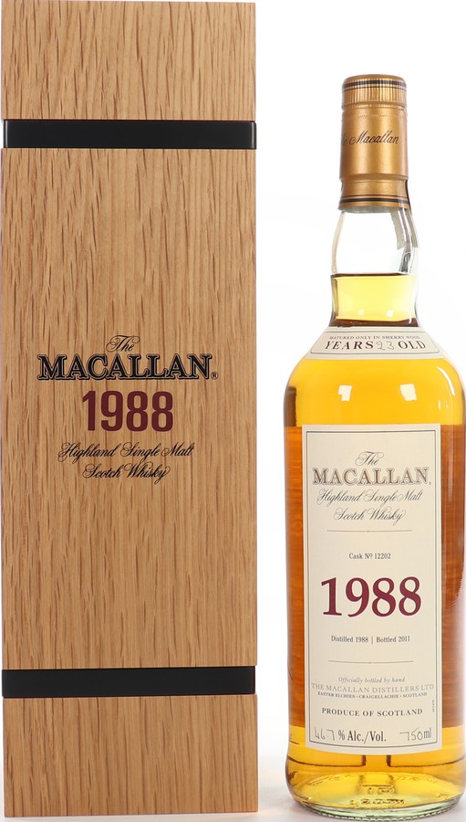 Macallan 1988 Fine & Rare Refill American Oak Sherry Hogshead 46.7% 750ml