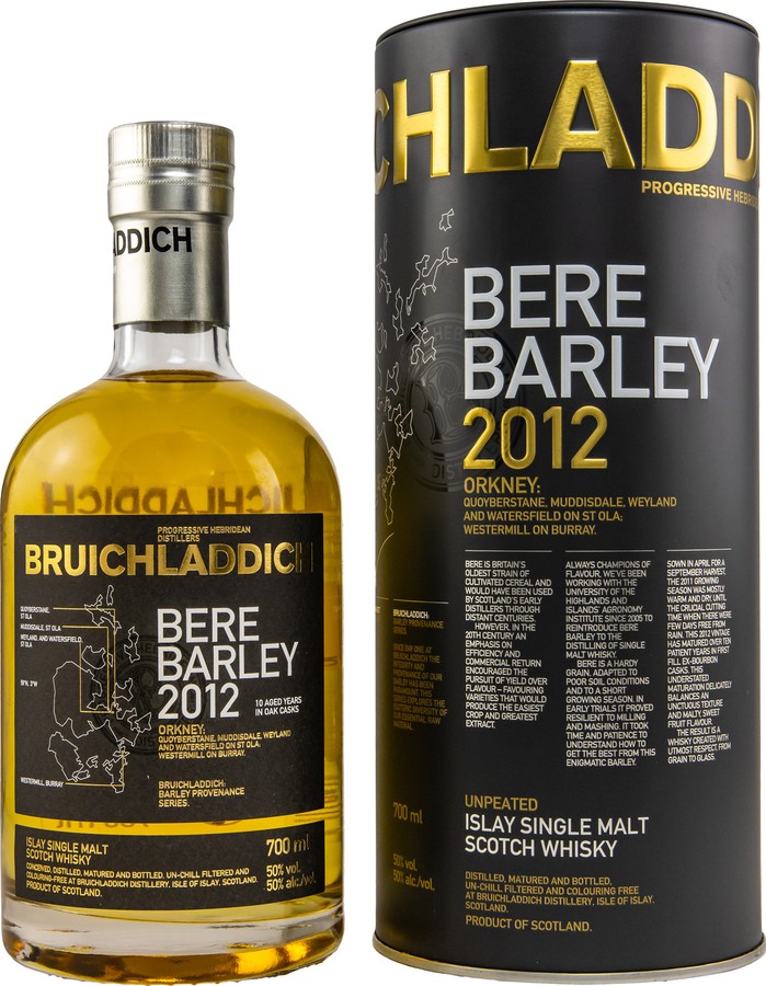 Bruichladdich 2012 Bere Barley Bourbon Barrels 50% 700ml