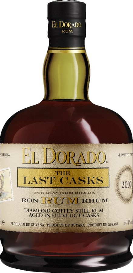 El Dorado 2000 The Last Casks Old Diamond Coffey Still Rum Aged in Uitvlugt Casks 22yo 54.4% 700ml