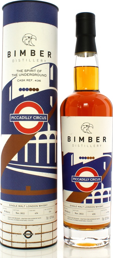 Bimber Piccadilly Circus The Spirit of the Underground ex PX 62.1% 700ml