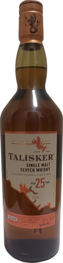 Talisker 25yo From the Oldest Distillery on the Isle of Skye American and European Oak 45.8% 700ml