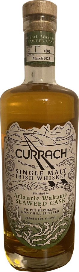 Currach Single Malt Irish Whisky Atlantic Kombu Seaweed Cask American Oak Atlantic Kombu Seaweed Liath Drinks 55% 700ml