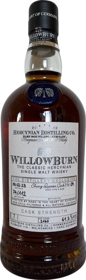 WillowBurn 2014 The Distillery Exclusive Sherry Quarter Cask Distillery Shop 61.3% 700ml