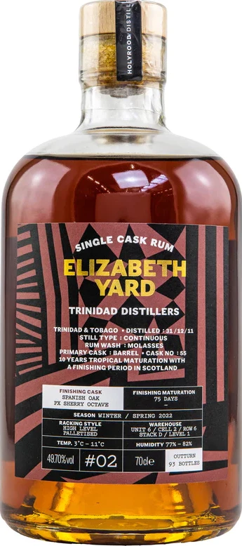 Elizabeth Yard 2011 TDL Trinidad #2 Spanish Oak PX Sherry Octave Finish 10yo 49.7% 700ml