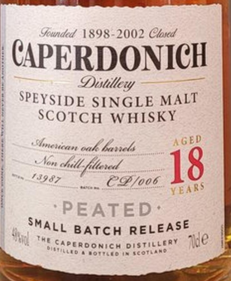 Caperdonich 18yo Peated Small Batch Release American Oak Barrels 48% 700ml
