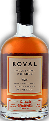 Koval Single Barrel Rye American Oak & Maple Syrup Wood Finish Kirsch Import 50% 500ml