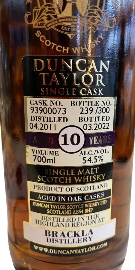 Royal Brackla 2011 DT Single Cask 54.5% 700ml